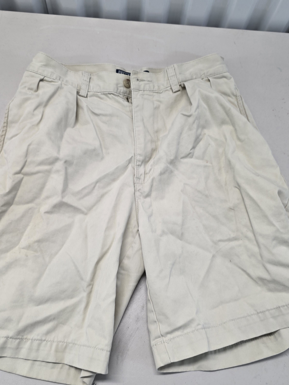 Ralph Lauren Cream Flat-Front Chino Shorts